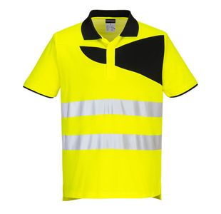 Pw2 Hi-Vis Cc Polo S/S Ylw/Blk S
