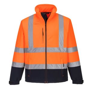 Hi-Vis Cont Softshell 3L Org/Navy L