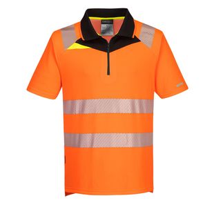 Dx4 Hi-Vis Zip Polo S/S O/B Xxxl
