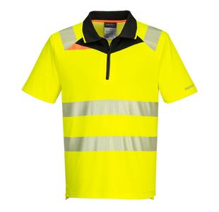 Dx4 Hi-Vis Zip Polo S/S Ylw/Blk 4Xl