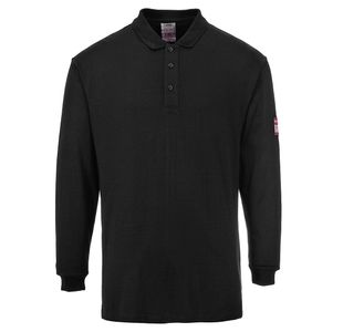 Fr Anti-Static L/S Polo Blk 4Xl