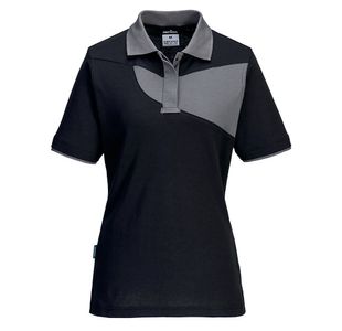 Pw2 Womens Polo S/S Blk/Zoom Grey S