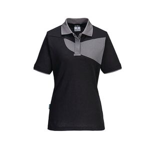 Pw2 Womens Polo S/S Blk/Zoom Grey Xs
