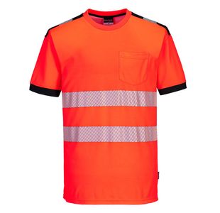Pw3 Hi-Vis C/C T-Shirt S/S Red/Blk L