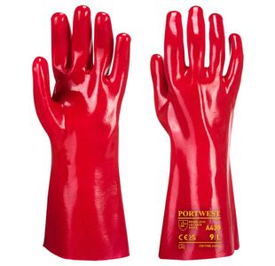 Grip12 Pvc Gauntlet 35Cm Red Xl Pk12
