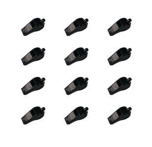 Plastic Whistles Large Black Pk12