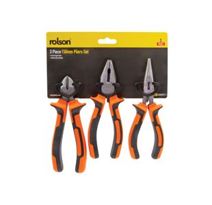 Rolson 3 Piece Pliers Set 150Mm Pk6
