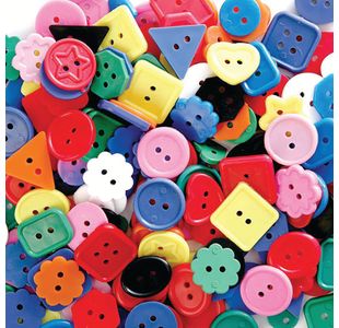 Coloured Craft Buttons Large 450G