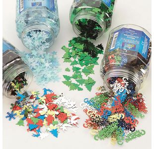Christmas Sequins Shaker Ast 50G Pk4