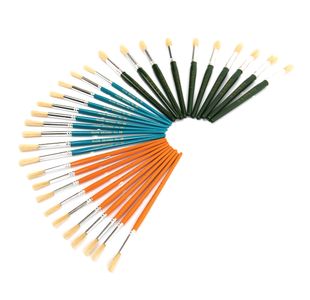 Hog Hair Rnd Short Paint Brush Pk30