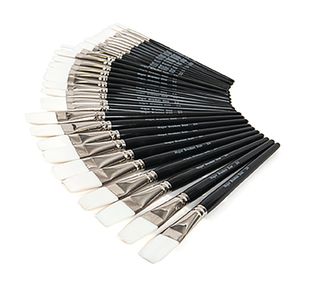 Flat White Paint Brush Blk Hdl Pk30