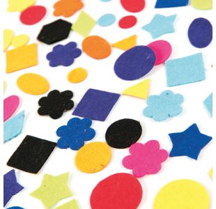 Self Adhesive Felt Shapes Ast Pk100