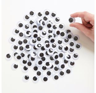 Stick On Jumbo Wiggly Eyes Blk Pk100