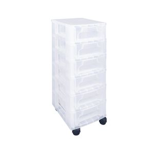 Slim 6Drw Storage Tower 3.5L Clr