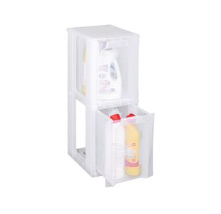 Slim 2Drw Storage Tower 11.5L Clr