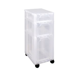 Slim 3Drw Storage Tower Clear