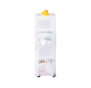 Slim 4Drw Storage Tower 6L Clear
