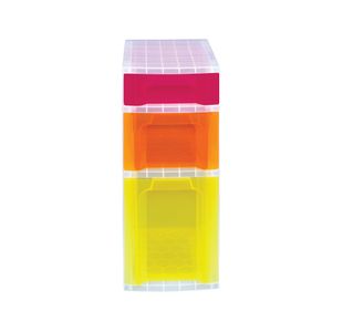 Slim 3Drw Storage Tower Clr/Ast
