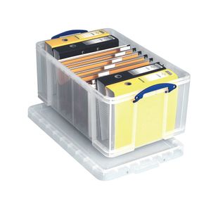 64L Plastic Storage Box/Lid Clear