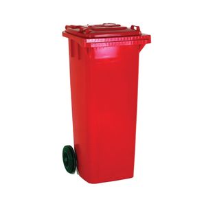Wheelie Bin 120L Red 480X555X930Mm