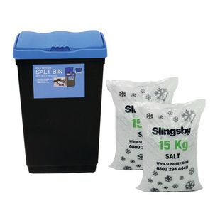 Economy Salt Bin Kit Blk/Blue 47L