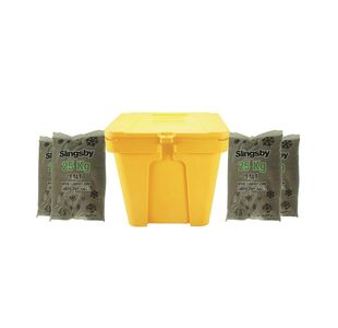 Lockable Salt Bin Ylw 110L +Brn Salt