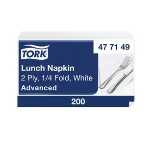Tork Lunch Napkin White 2 Ply Pk200