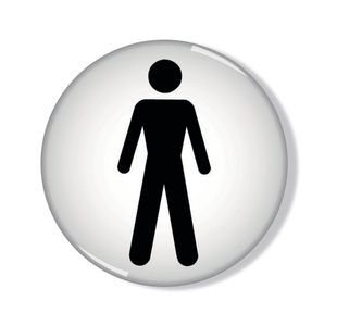 General Domed Sign Men Symbol 60Mm