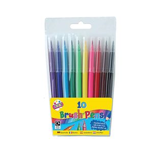 Quality Brush Fibre Pen Ast X10 Pk12
