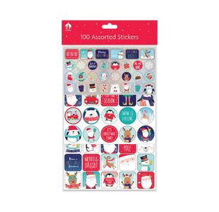 Xmas Activity Ast Stickers X100 Pk12
