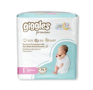 Giggles Newborn Nappy 2-5Kg Pk74