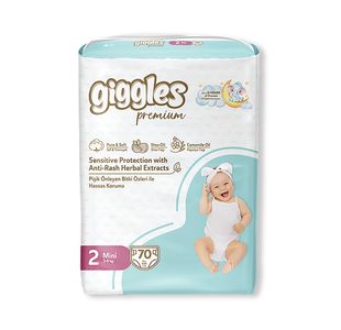 Giggles Mini Nappy 3-6Kg Jumbo Pk70