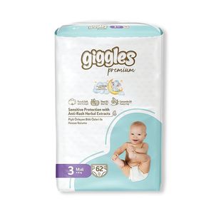 Giggles Midi Nappy 4-9Kg Jumbo Pk62