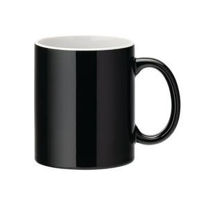 White Straight-Side Mug 12Oz Blk P12