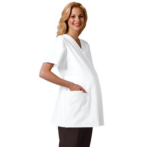 Maternity Scrub Top White S