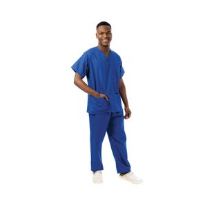 Unisex Scrub V-Neck Top Ro Blue L