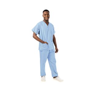 Unisex Scrub V-Neck Top Sky Blue Xs