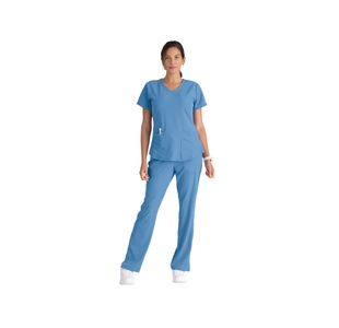 Breeze Womens Scrub Top Ceil Blu Xl