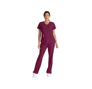 Breeze Womens Scrub Top Wine 3Xl