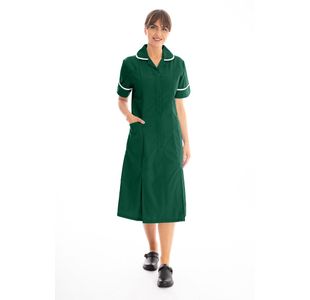 Nursing Dress Bottle Green/White 42