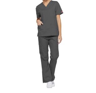 Signature Scrub Top Pewter S