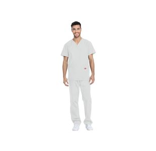 Unisex Scrub Set Top/Trs White 2Xl