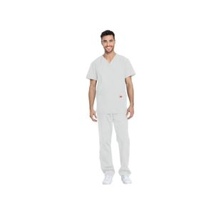 Unisex Scrub Set Top/Trs White Xxs