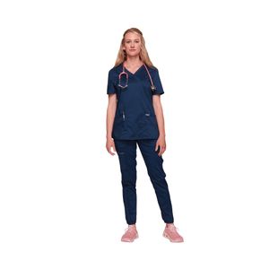 Revolution Mock Wrap Top Navy L
