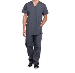 Prof V-Neck Scrub Top Pewter Xl