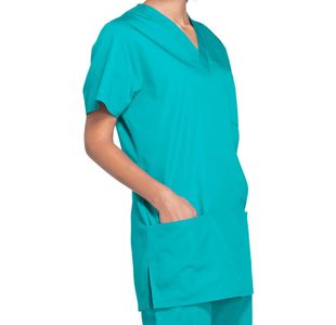 Prof V-Neck Scrub Top Teal Blue Xl