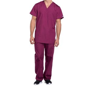 Prof V-Neck Scrub Top Wine S