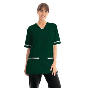 V-Neck Scrub Top Bt Green/White Xl