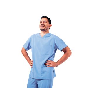 Eco Stretch Scrub Top Ceil Blue Xs