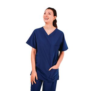 Eco Stretch Scrub Top Navy L